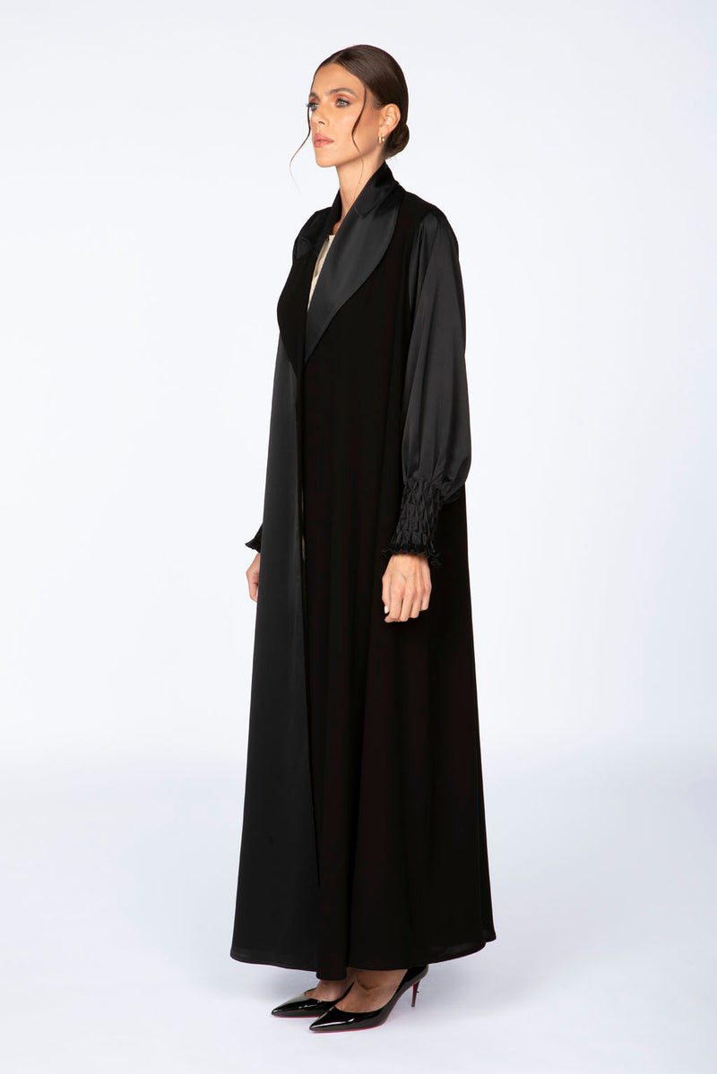 ED2308 Smocked Cuff And Puff Sleeve Abaya