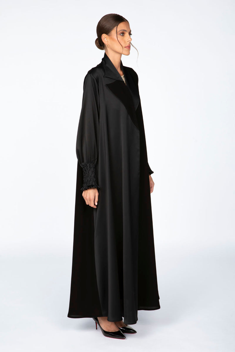 ED2308 Smocked Cuff And Puff Sleeve Abaya