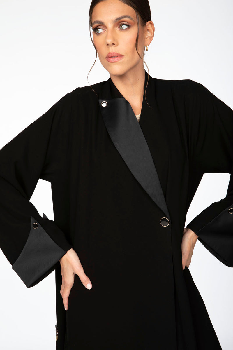 ED2306 Pointed Single Collar Abaya.