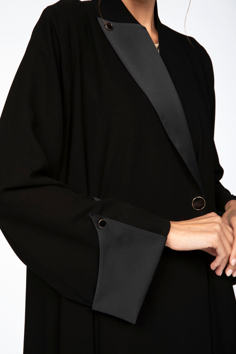 ED2306 Pointed Single Collar Abaya.