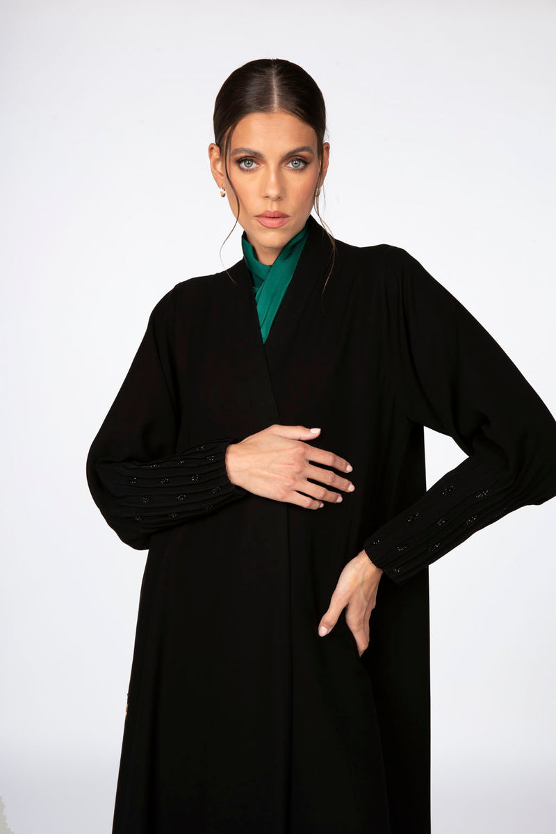 ED2305 Narrow Cuffs Flare Cut Abaya