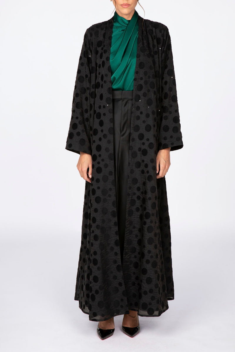 ED2309 Double Layered Circles Motif Abaya