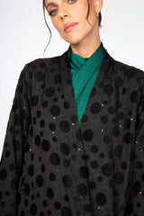 ED2309 Double Layered Circles Motif Abaya