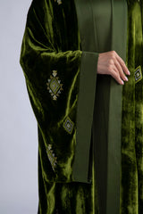 DCV2310 Emerald Enigma Green Velvet Velvet Abaya