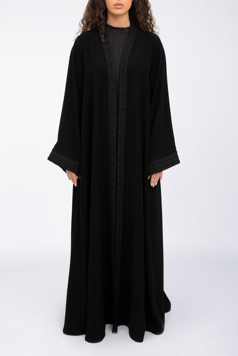 EDM2317C Moroccan Noir Flare Abaya