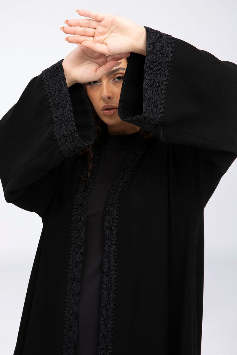 EDM2317C Moroccan Noir Flare Abaya