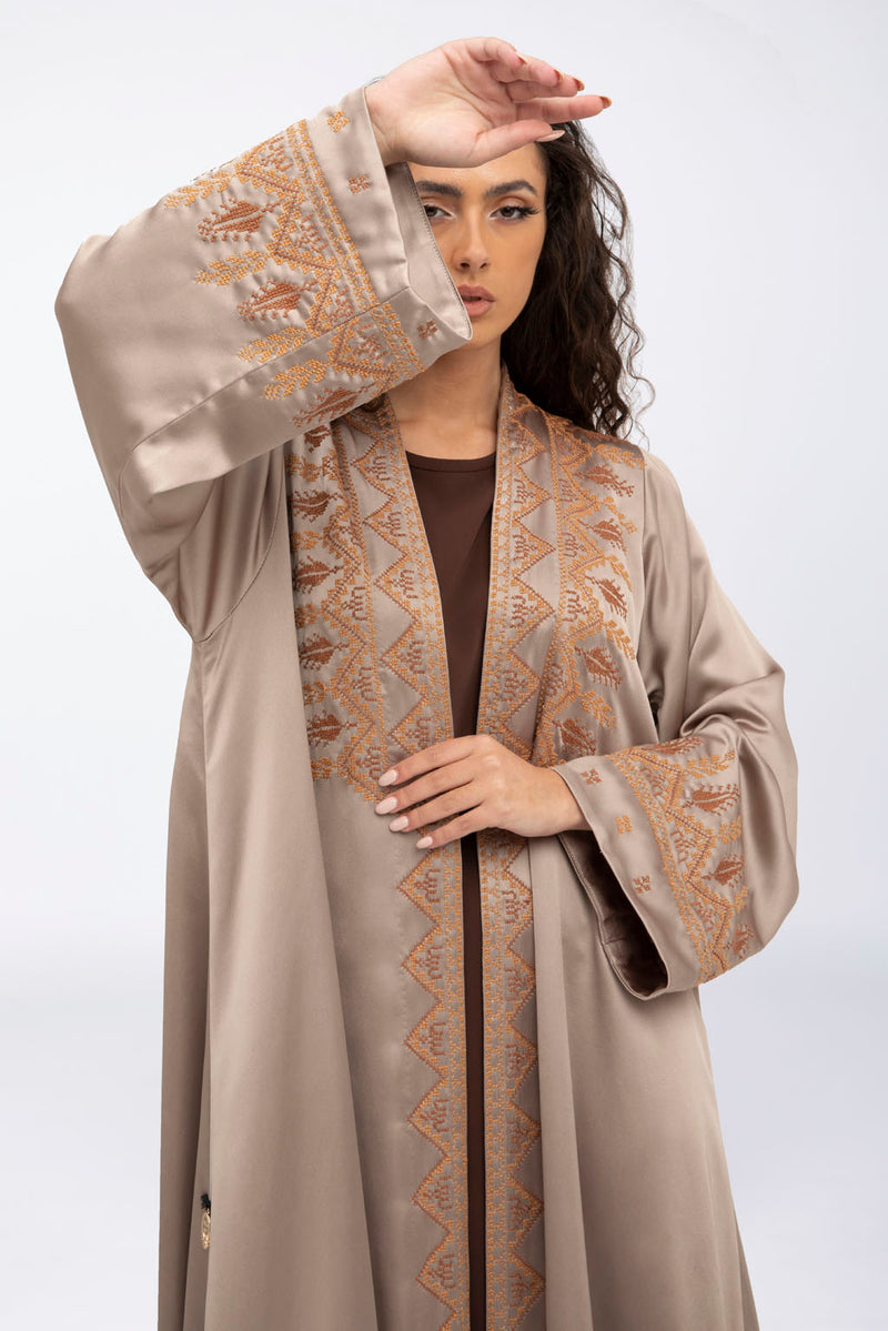 MCX2325 Exclusive, one piece, DMC threads adornment abaya