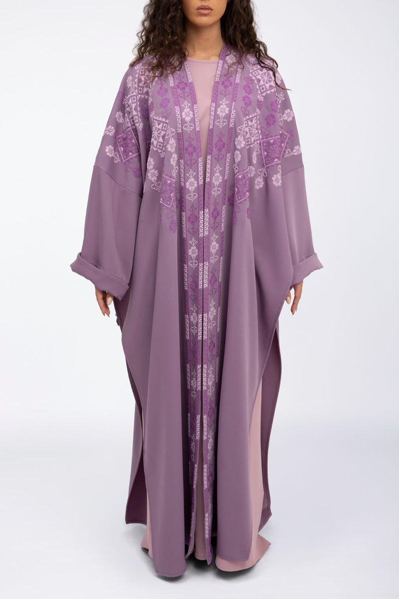 MCX2310 Lilac Silken Reverie Kimono Abaya