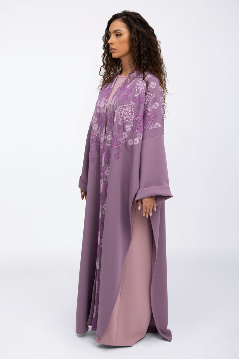 MCX2310 Lilac Silken Reverie Kimono Abaya