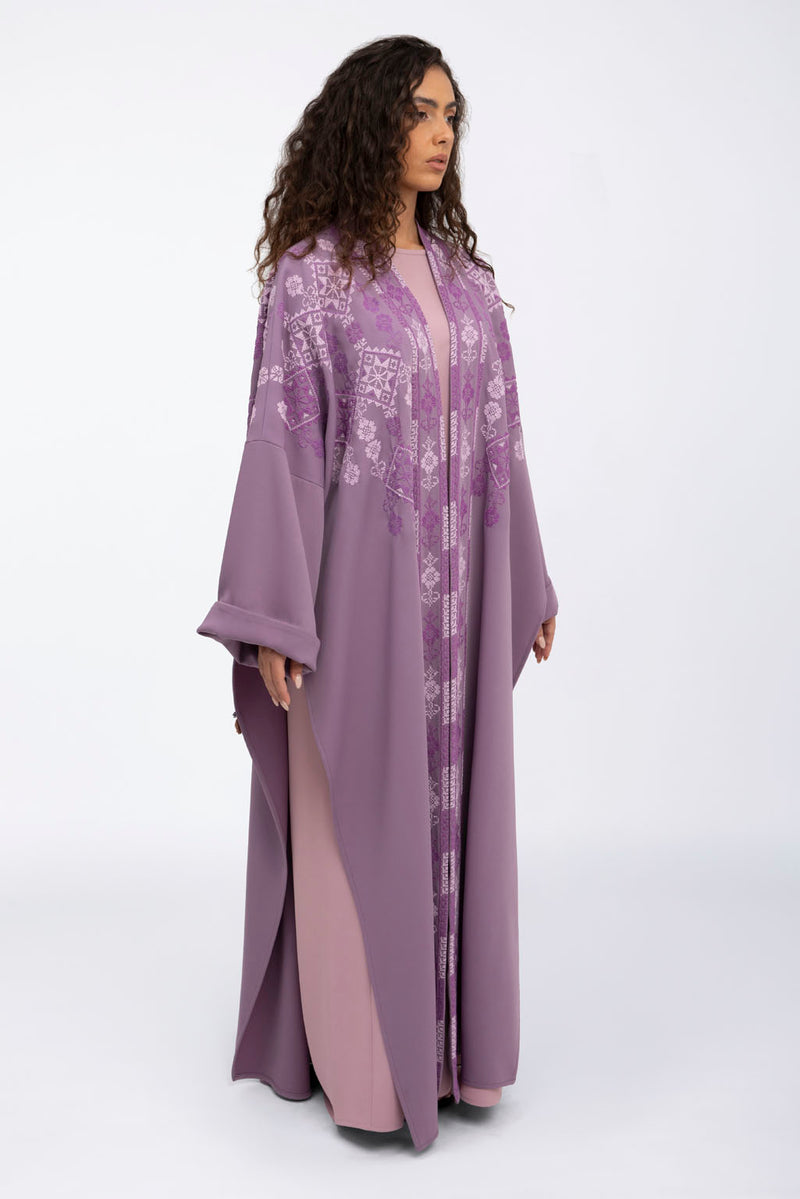 MCX2310 Lilac Silken Reverie Kimono Abaya