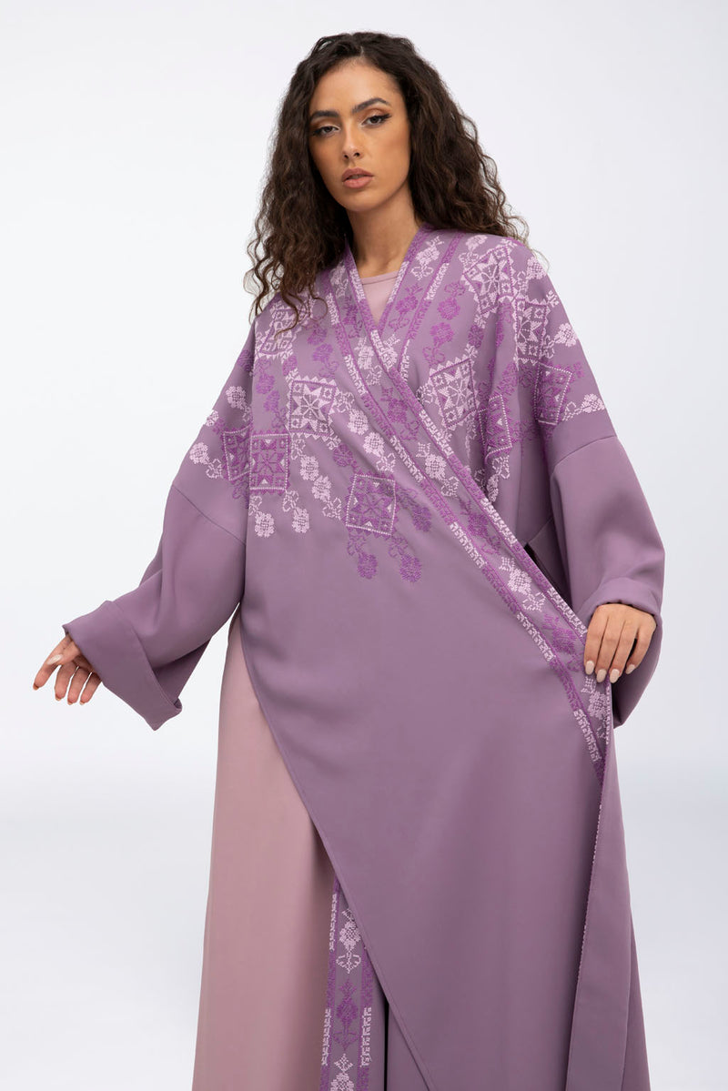 MCX2310 Lilac Silken Reverie Kimono Abaya