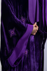 DCV2309 Mystic Monarch Purple Velvet Abaya