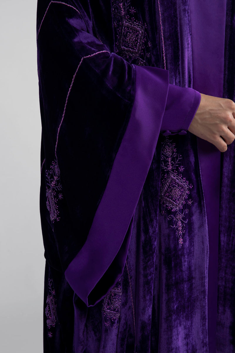 DCV2311 Lavender Elegance Purple Velvet abaya