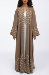 MCX2307 Elegance Unveiled: Handcrafted Crepe Abaya