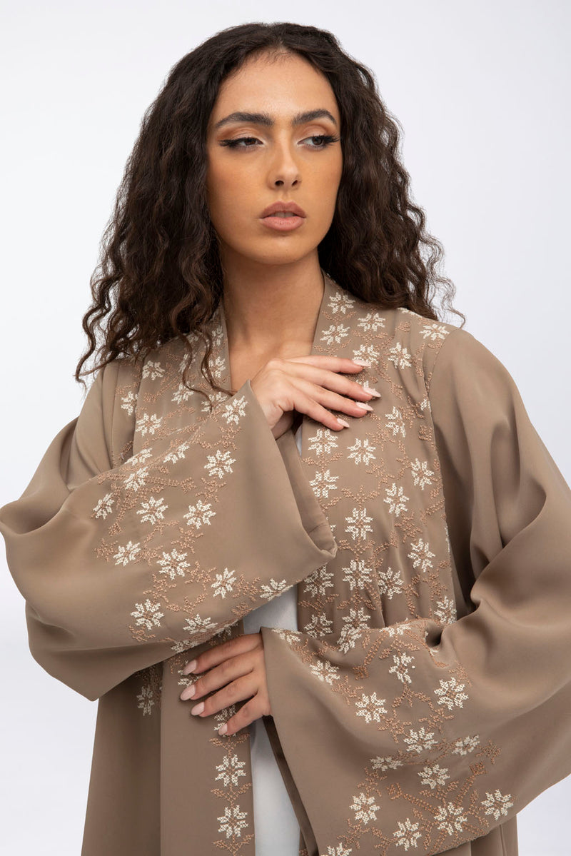 MCX2307 Elegance Unveiled: Handcrafted Crepe Abaya