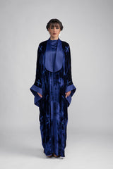 DCV2308 Azure Monarch Royal blue velvet Abaya