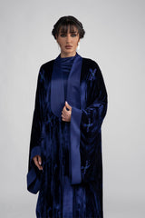 DCV2308 Azure Monarch Royal blue velvet Abaya