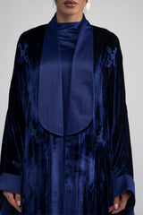 DCV2308 Azure Monarch Royal blue velvet Abaya