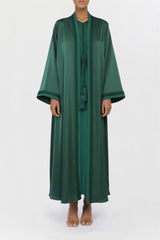 Moroccan Hand Embroidery Abaya Green Color ED2206