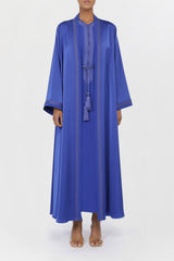 Moroccan Hand Embroidery Abaya Blue Color ED2206