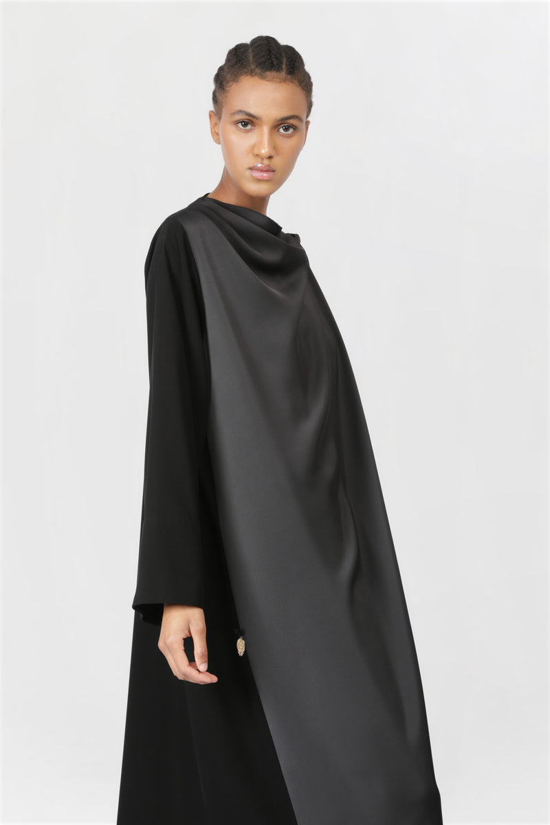 Over Wrap Front Closure Black Abaya ED2205