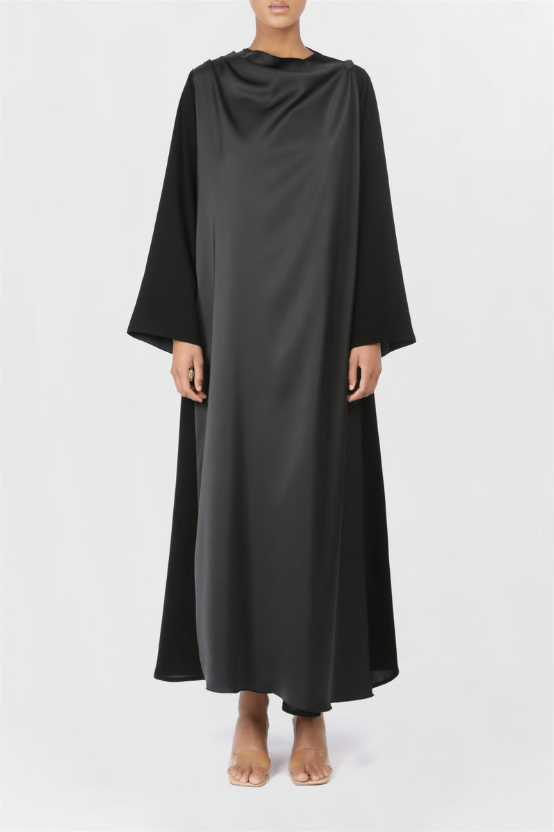 Over Wrap Front Closure Black Abaya ED2205