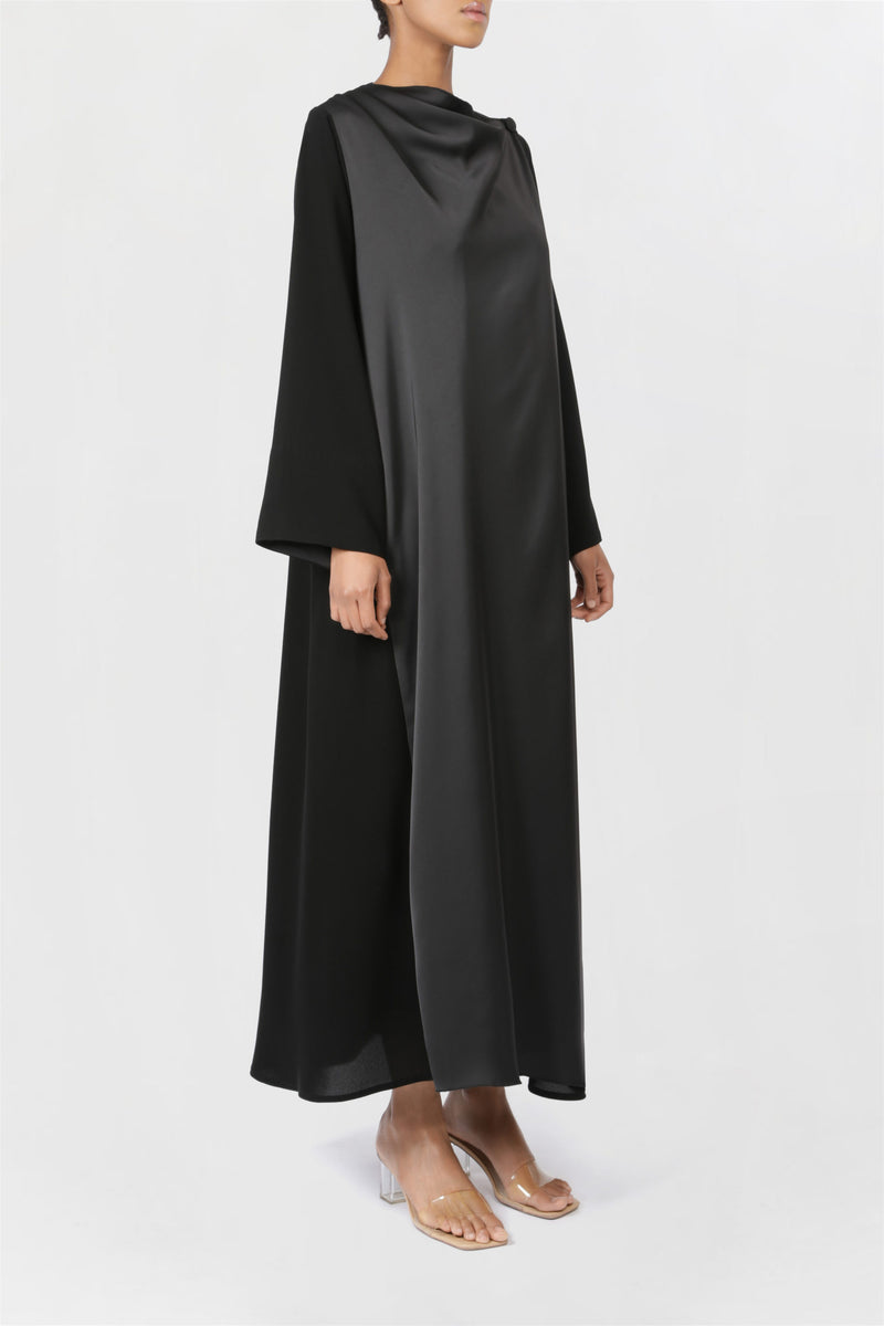 Over Wrap Front Closure Black Abaya ED2205