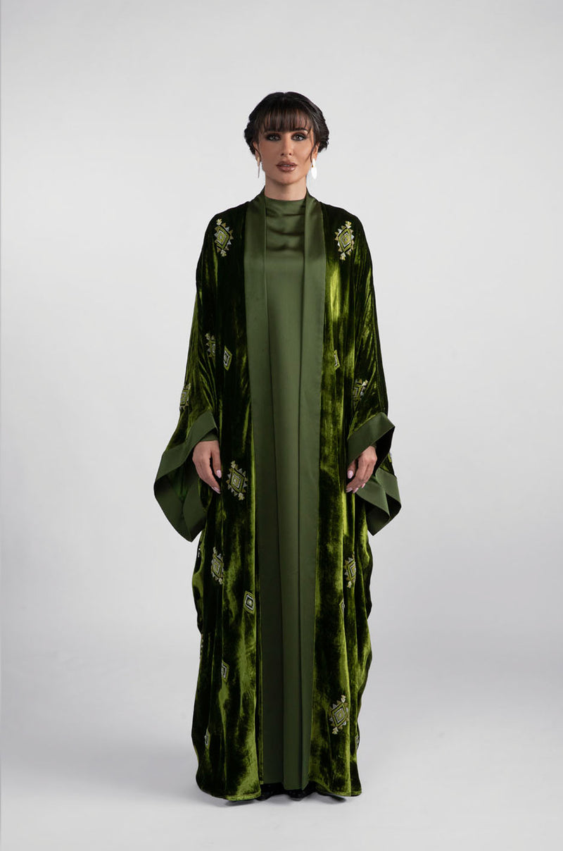 DCV2310 Emerald Enigma Green Velvet Velvet Abaya