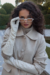 SUNGLASSES RECTANGULAR II - SHINY BEIGE