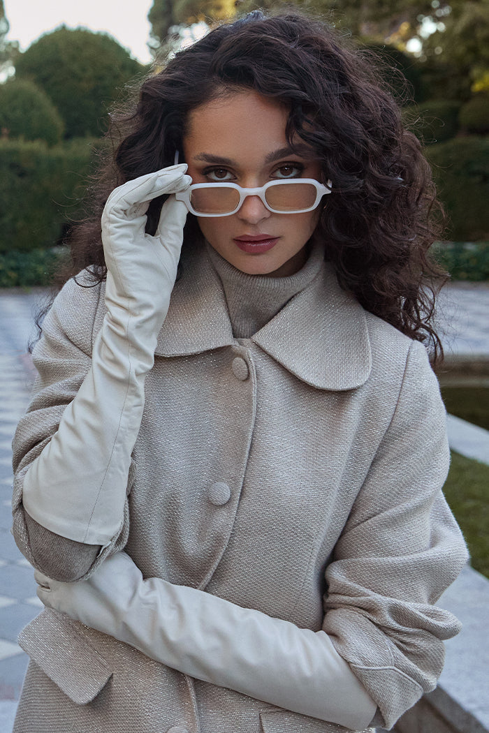 SUNGLASSES RECTANGULAR II - SHINY BEIGE