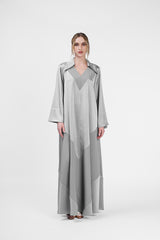 RMDJL2401  جلابية مارون ميستيك مصنوعة من الكريب الحرير 