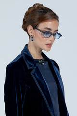 SUNGLASSES  RECTANGULAR II - DARK BLUE WITH LIGHT BLUE