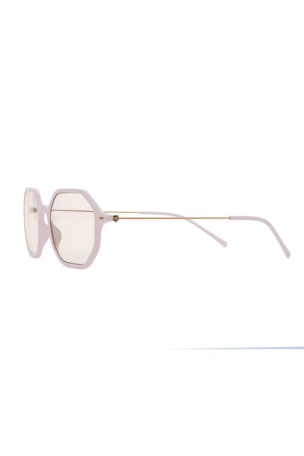 SUNGLASSES OCTAGONAL - SHINY LIGHT PINK