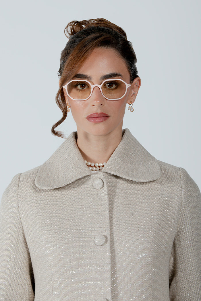 SUNGLASSES OCTAGONAL - SHINY LIGHT PINK