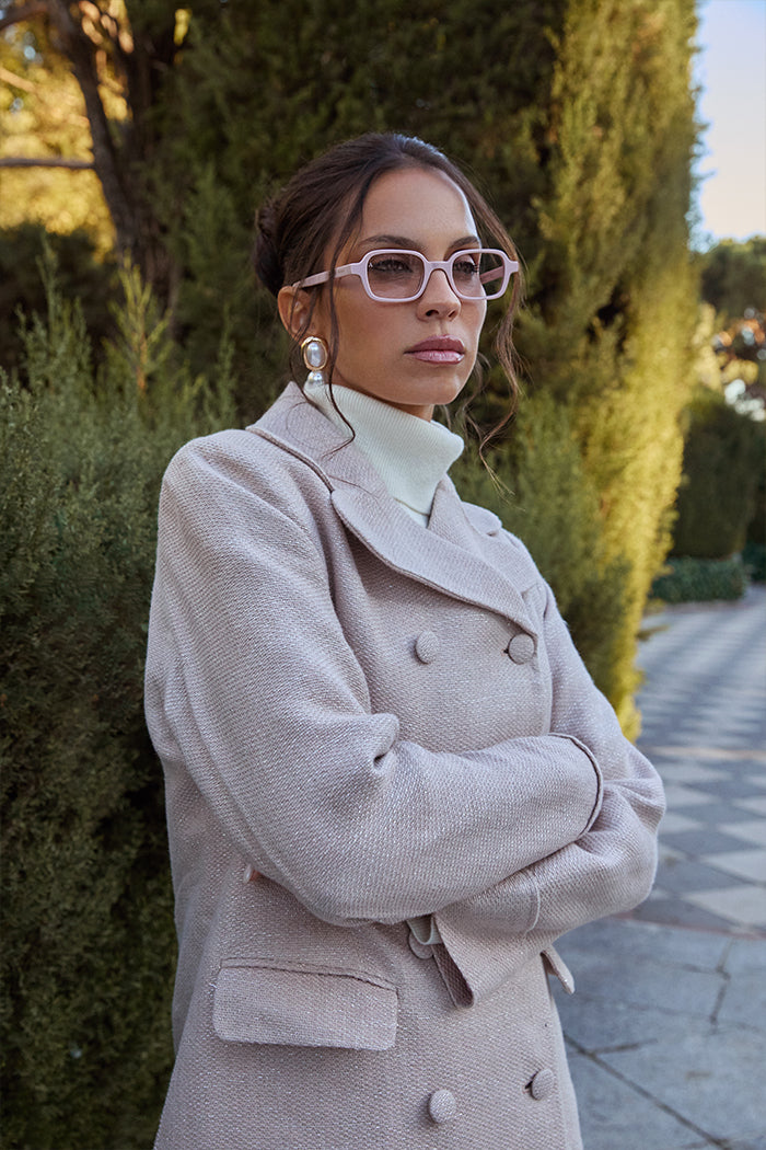 SUNGLASSES RECTANGULAR II - SHINY PASTEL PINK