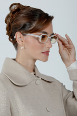 SUNGLASSES RECTANGULAR II - SHINY BEIGE