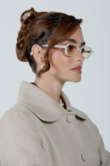 SUNGLASSES RECTANGULAR II - SHINY BEIGE