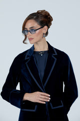 SUNGLASSES  RECTANGULAR II - DARK BLUE WITH LIGHT BLUE