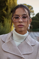 SUNGLASSES  OCTAGONAL -  SHINY PASTEL PINK