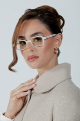 SUNGLASSES RECTANGULAR II - SHINY BEIGE