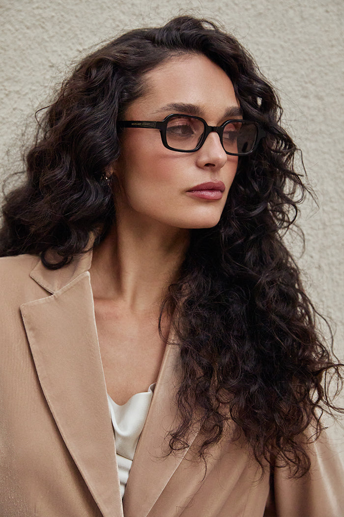 SUNGLASSES RECTANGULAR II - SHINY BLACK