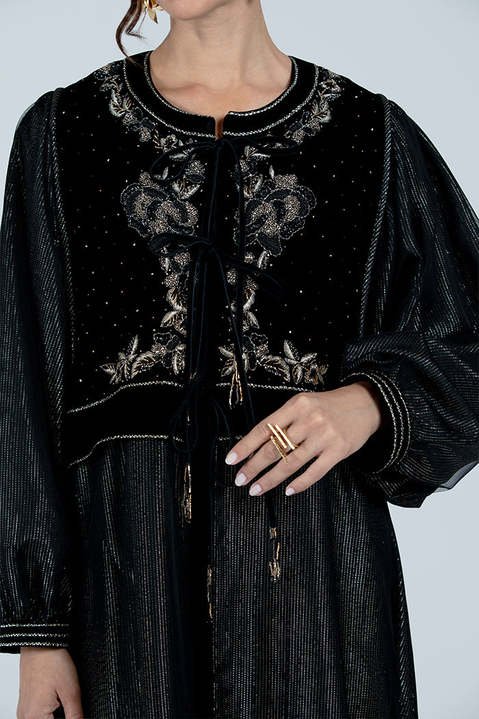 DCVHC2526 Celestial Noir Abaya