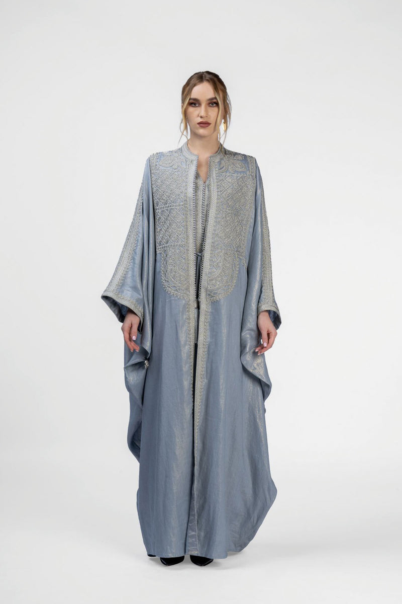 RMDM2401-PBL Elegant Sparkle Abaya - Full set