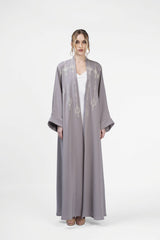 RMDJK2402-BG Nomadic Elegance Beige Crepe Abaya