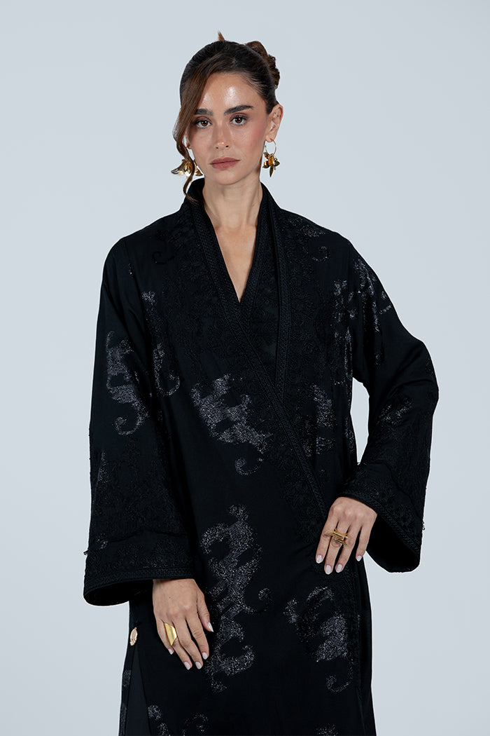 RMDCB2514 BLACK The Gilded Bloom Kaftan - Limited Edition