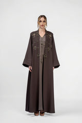 RMDJK2401-OG Verdant Vista Embroidered Crepe Abaya