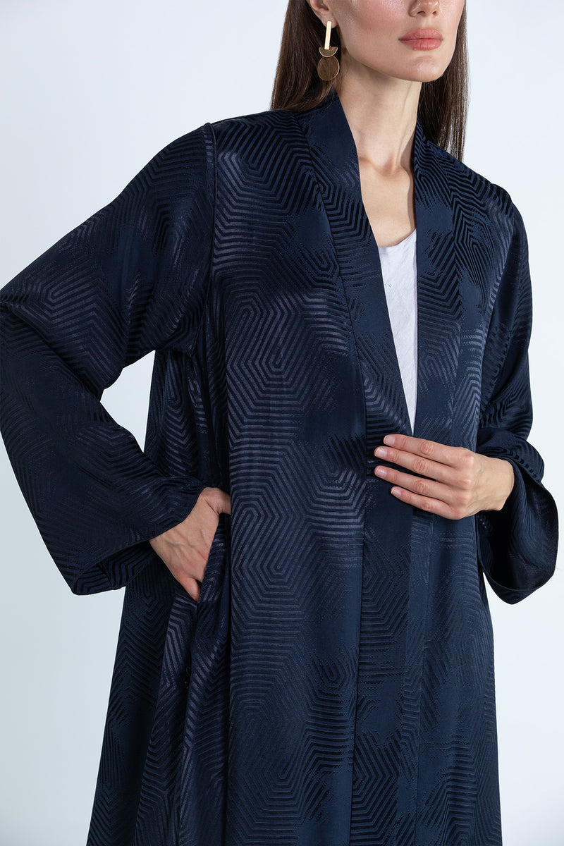 RTWS2502-BL LAYAN Textured Everyday Abaya