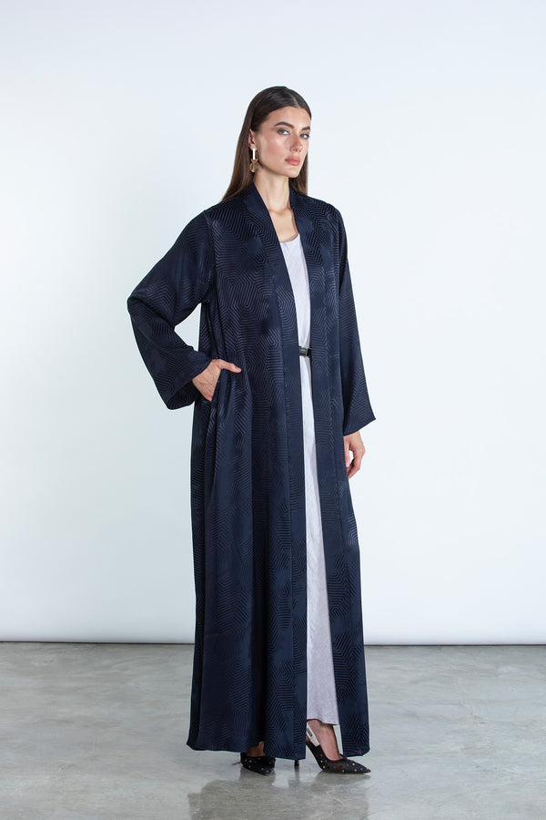 RTWS2502-BL LAYAN Textured Everyday Abaya