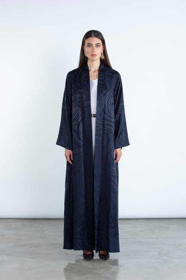 RTWS2503-BL  SAHAR Textured Everyday Abaya