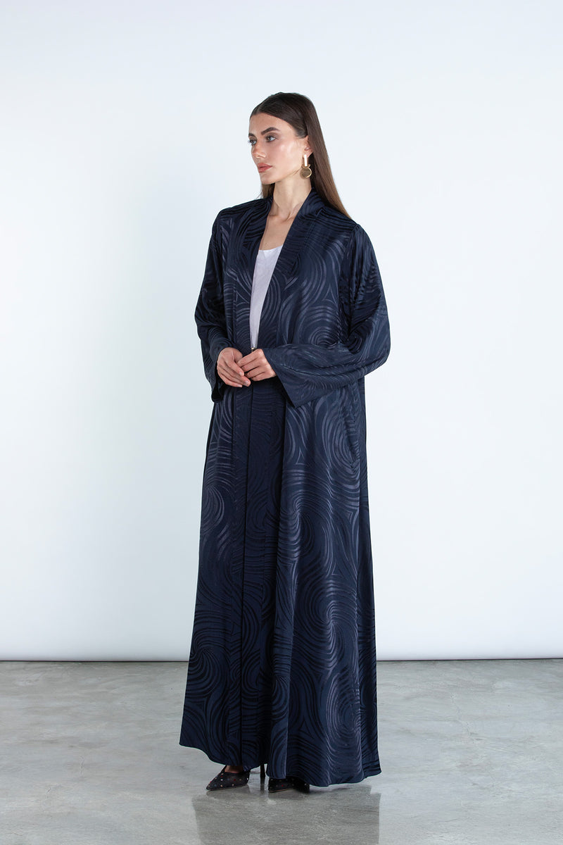 RTWS2503-BL  SAHAR Textured Everyday Abaya